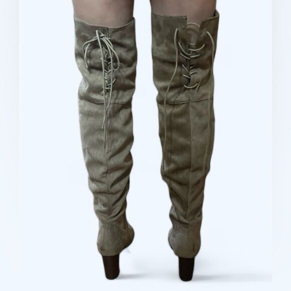 Qupid Thigh High Suede Boots - Picture 2 of 10